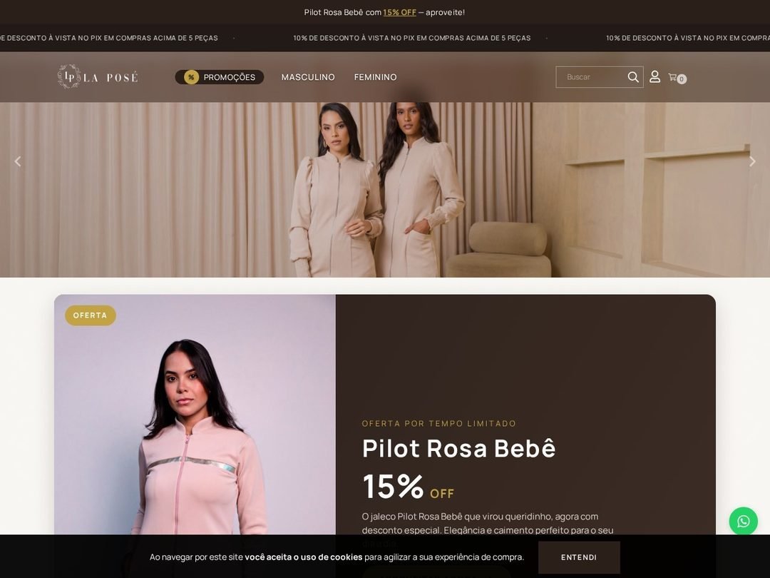 Página inicial do projeto Laposé Jalecos