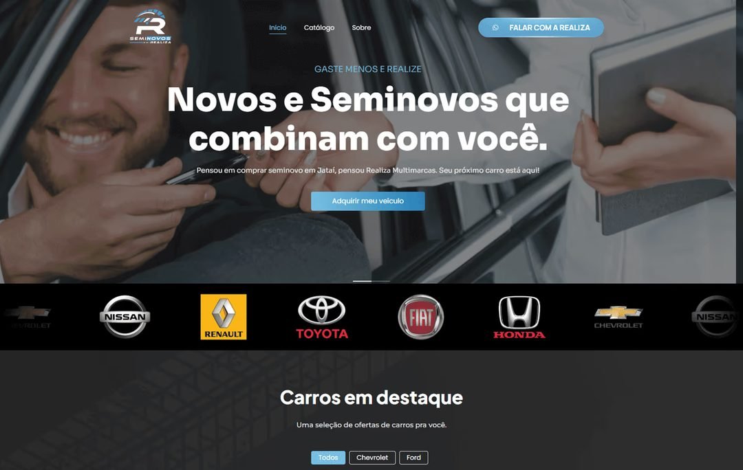 Página inicial do projeto Realiza Multimarcas